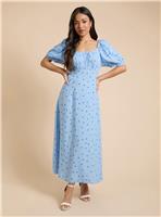 DOROTHY PERKINS Petite Floral Ruched Scoop Neck Midaxi Dress 8