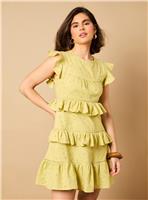 OASIS Ruffle Broderie Mini Dress 10