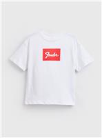 White Fender Graphic T-Shirt 12 years