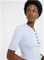 JD WILLIAMS Ribbed Knit Polo Jumper 12-14