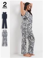 JD WILLIAMS Pretty Secrets Zebra 2 Pack Pyjama Set 24-26