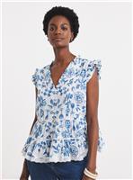 JD WILLIAMS Printed Frill Sleeve Vest 26