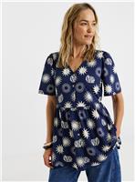 JD WILLIAMS Button Front Angel Sleeve Top Longline 30