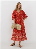 JD WILLIAMS Border Print Batwing Smock Dress 26