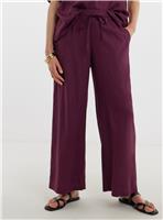 JD WILLIAMS Linen Mix Wide Leg Trousers 32