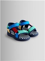 JOJO MAMAN B&Eacute;B&Eacute; Bright Colour Block Adjustable Strap Sandal 9 Infant