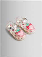 JOJO MAMAN B&Eacute;B&Eacute; Strawberry Glitter Jelly Sandals 5 Infant
