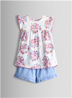 JOJO MAMAN B&Eacute;B&Eacute; Unicorn Fill Sleeve Top And Short Set 18-24 months