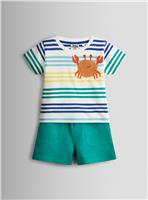 JOJO MAMAN B&Eacute;B&Eacute; 2 Piece Crab Pocket T Shirt and Shorts Set 2-3 Years