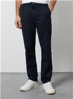 BURTON Navy Cotton Linen Slim Fit Trousers 30R