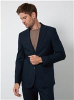 BURTON Navy Linen Slim Fit Suit Jacket 38R