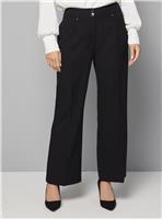 WALLIS Black Smart Wide Leg Trousers 18