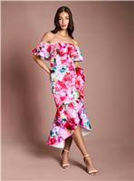 COAST Placement Floral Scuba Dress Pink 12