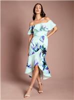 COAST Placement Floral Scuba Dress Blue 16