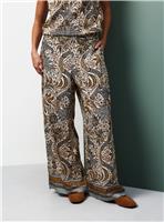 Tu x Morris & Co. Paisley Print Scarf Border Wide Leg Trousers 16