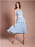 COAST Peplum Detail Lace Dress Blue 12