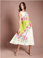 COAST Scuba Fit and Flare Floral Placement Print Dress 10