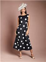 COAST Scuba Fit and Flare Spot Printed Dress 18