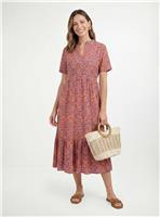 WALLIS Petite Animal Print Collarless Midi Dress 10