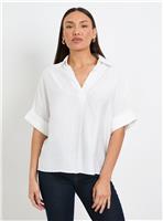WALLIS Hotfix Short Sleeve Overhead Shirt Ivory 12