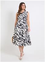 WALLIS Palm Print Cotton Belted Shirt Dress 12