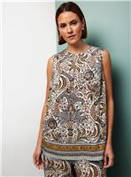 Tu x Morris & Co. Paisley Print Scarf Border Shell Top 6