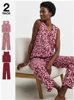 JD WILLIAMS Animal Print Pyjama Set 2 Pack 32-34