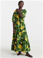 JD WILLIAMS Crinkle Cotton Short Sleeve Maxi Dress 30