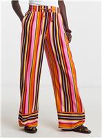 JD WILLIAMS Linen Mix Wide Leg Trousers Stripe 28