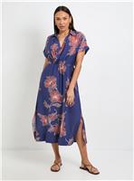 WALLIS Floral Woven Collar Midi Dress 10