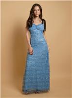 OASIS Tiered Sequin Mesh Tie Shoulder Maxi Dress 14