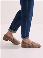 DOROTHY PERKINS Taupe Leoni Faux Suede Chunky Loafers 4