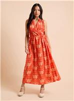 DOROTHY PERKINS Palm Printed Side Tie V Neck Midaxi Dress 16