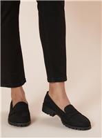 DOROTHY PERKINS Black Leoni Faux Suede Chunky Loafers Wide Fit 6