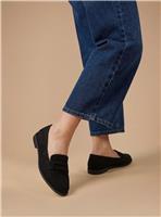 DOROTHY PERKINS Black Faux Suede Lara Penny Loafers 6