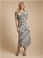 DOROTHY PERKINS Neutral Short Sleeve Keyhole Jersey Midi Dress 16
