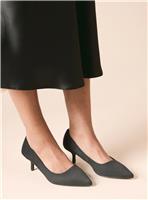 DOROTHY PERKINS Wide Fit Dove Faux Suede Kitten Heel Court Shoes Black 4