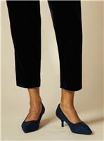 DOROTHY PERKINS Wide Fit Dove Faux Suede Kitten Heel Court Shoes Navy 3