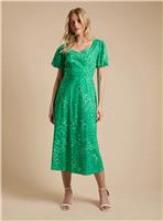 DOROTHY PERKINS Sweetheart Neck Printed Poplin Dress 10