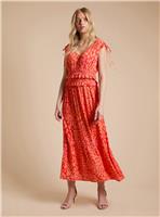 DOROTHY PERKINS Tie Detail Frill Waist Midaxi Dress 16
