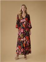 OASIS Volume Sleeve Printed Viscose Midaxi Dress 12