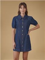 OASIS Puff Sleeve Denim Mini Dress 10