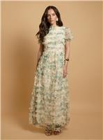 OASIS Trailing Bloom Tiered Mesh Maxi Dress 10