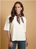 OASIS T-Shirt With Printed Floral Neck Scarf 6