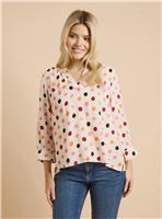 DOROTHY PERKINS Cream Spot Overhead Shirt 10