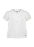 LELLI KELLY Bethany Puff Sleeve Embroidered Polo Shirt White 5-6 years