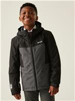 REGATTA Beamz Unisex Waterproof Jacket With Sleeve Torch Black 13 years