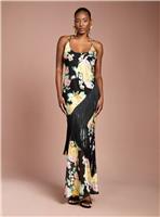COAST Strappy Satin Jacquard Fringe Detail Maxi Dress 16