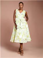 COAST Bow Front Jacquard Midi Dress 10