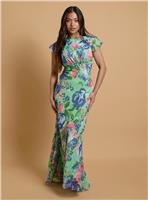 OASIS Orchid Floral Printed Waterfall Maxi Dress 6